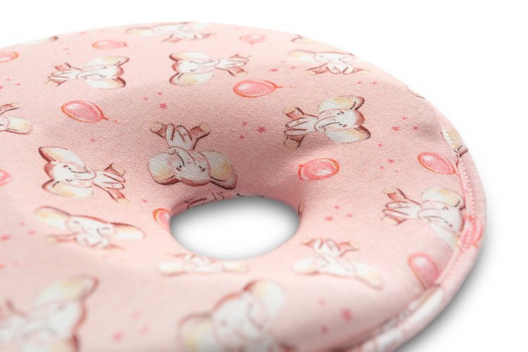 Sensillo Pernuta ergonomica pentru nou nascuti Elephant Pink ajuta la formarea capuluimaterial placut la atingerepotrivita pentru caruciorpatut