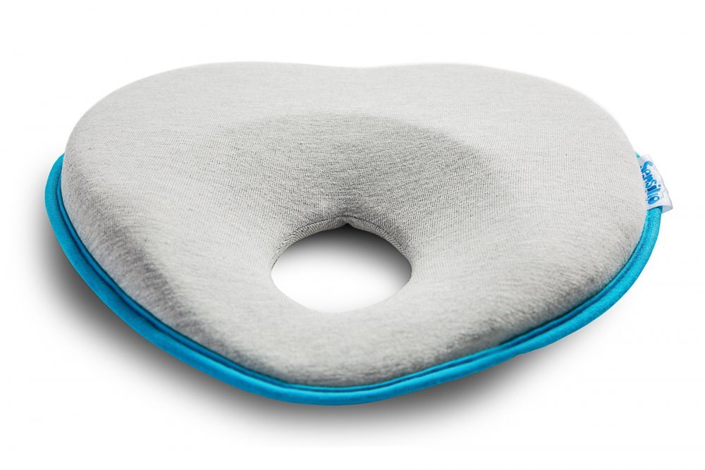 Sensillo Pernuta ergonomica pentru nou nascuti Turcoaz 22x22 cm ajuta formarea capuluimaterial placut la atingerepotrivita pentru caruciorpatut