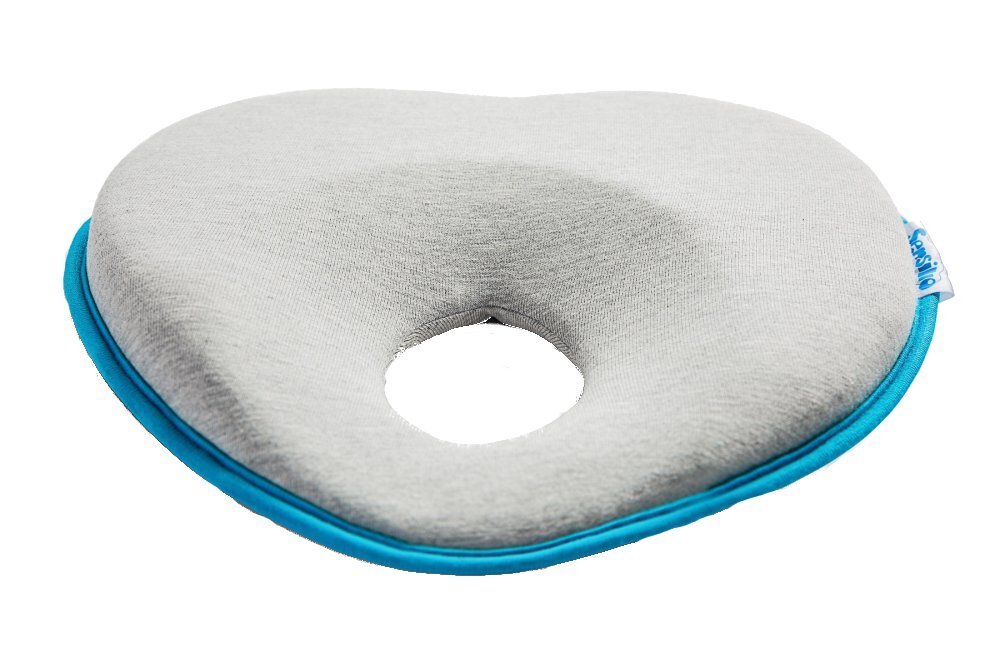 Sensillo Pernuta ergonomica pentru nou nascuti Turcoaz 22x22 cm ajuta formarea capuluimaterial placut la atingerepotrivita pentru caruciorpatut
