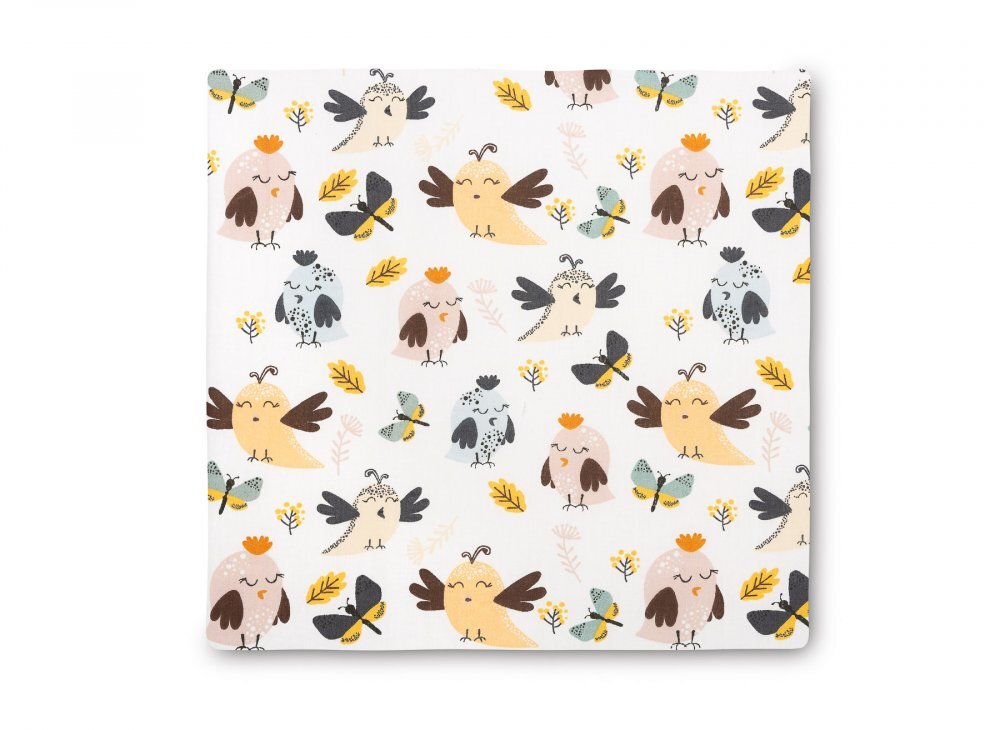Sensillo Pernuta inaltator pentru scaun copii Birds 32x32x8 cm cu husa detasabila din bumbacprevazuta cu fermoarcurele reglabile de fixare
