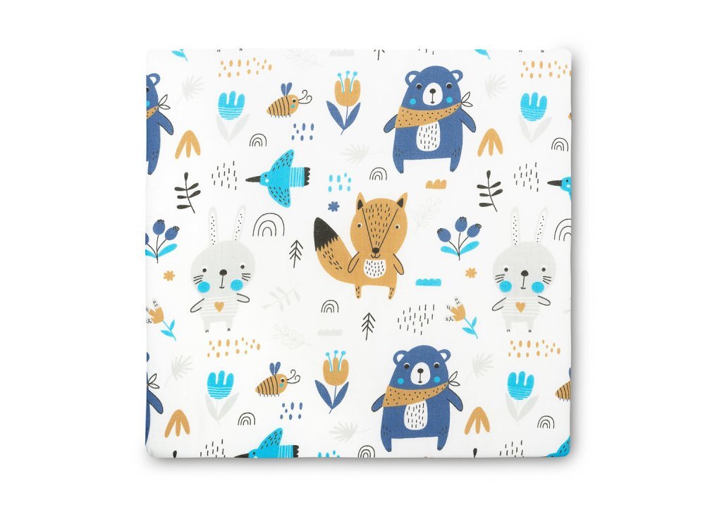 Sensillo Pernuta inaltator pentru scaun copii Forest Friends 32x32x8 cm cu husa detasabila din bumbac prevazuta cu fermoarcurele reglabile de fixare
