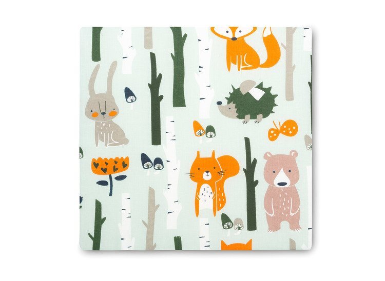 Sensillo Pernuta inaltator pentru scaun copii Fox and Bunny 32x32x8 cm cu husa detasabila din bumbacprevazuta cu fermoarcurele reglabile de fixare
