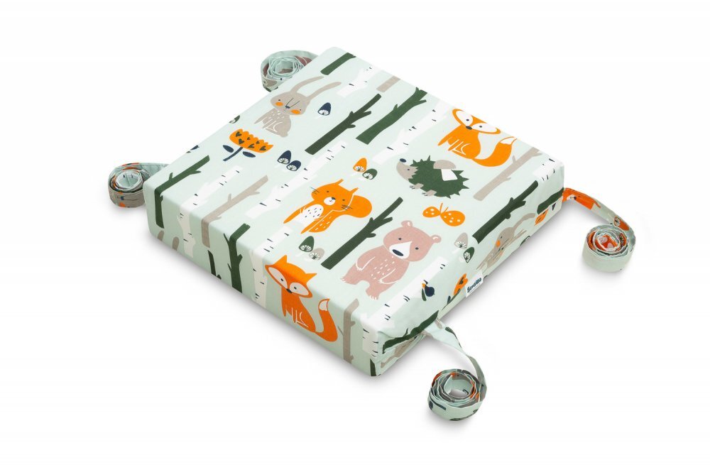 Sensillo Pernuta inaltator pentru scaun copii Fox and Bunny 32x32x8 cm cu husa detasabila din bumbacprevazuta cu fermoarcurele reglabile de fixare