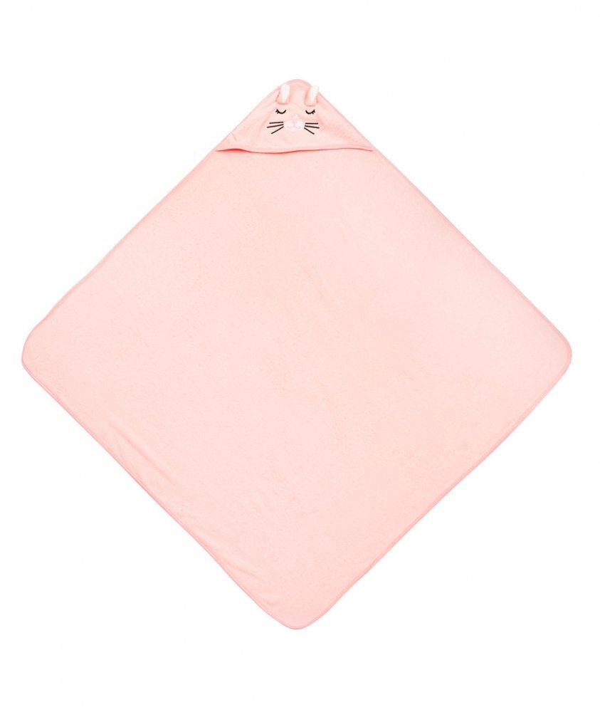 Sensillo Prosop pentru bebelusi Rabbit Pink 100x100cm cu capisondin bumbac terry de calitatedesign atractivlavabil la 40grade
