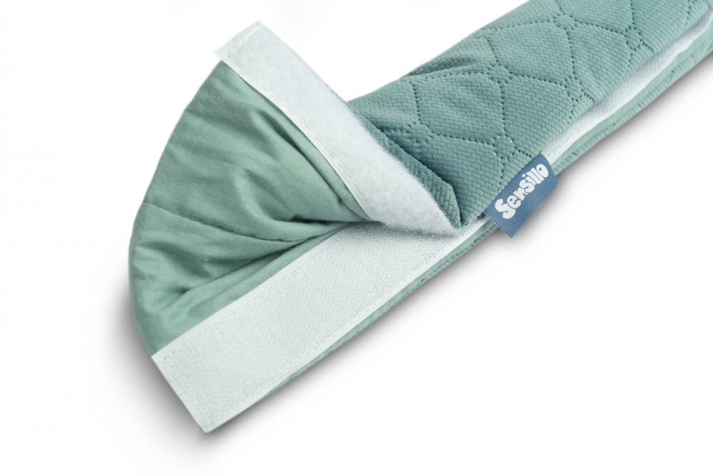 Sensillo Protectie pufoasa din velur pentru margine patut cu prindere velcro 116 cm Green