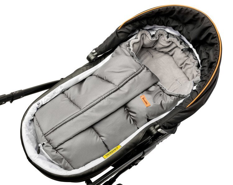 Sensillo Sac de iarna 3 in 1 Polar Gri pentru caruciorsaniescaun auto cu lungime reglabila 80-100 cmmaterial impermeabilorificii pentru centuri de siguranta