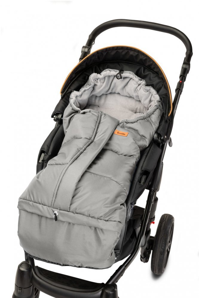 Sensillo Sac de iarna 3 in 1 Polar Gri pentru caruciorsaniescaun auto cu lungime reglabila 80-100 cmmaterial impermeabilorificii pentru centuri de siguranta