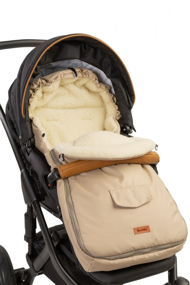Sensillo Sac de iarna de lana Cappuccino 95x40 cm