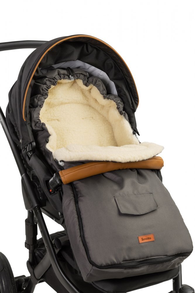 Sensillo Sac de iarna Wool Graphite 95x40 cm impermeabilcaptuseala cu continut de lanautilizare in landoucaruciorsanieorificii pentru fixarea pe caruciorfermoar