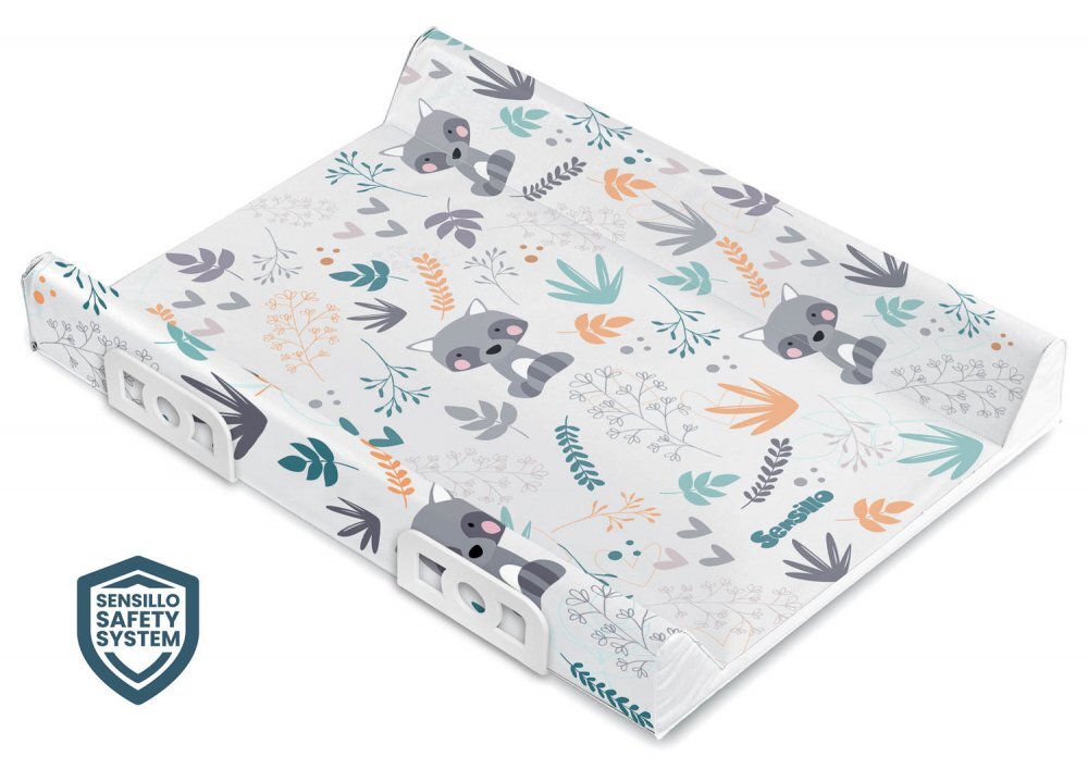 Sensillo Saltea de infasat Forest Racoon Platinum 70x50 cm cu intarituraaccesorii montaj pe patutmargine de protectie antirasturnare si suprafata impermeabila