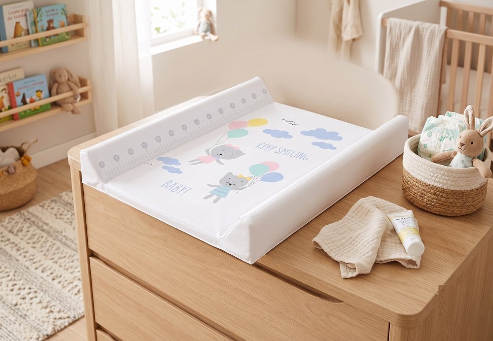 Sensillo Saltea de infasat moale Platinum Baloon 70x49 cm margine de protectie antirasturnare si suprafata impermeabila