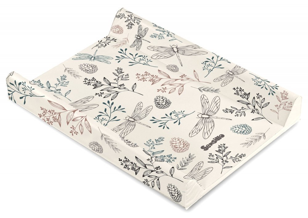 Sensillo Saltea de infasat moale Platinum Botanical Beige 70x49 cm margine de protectie antirasturnare taliometru incorporat si suprafata impermeabila