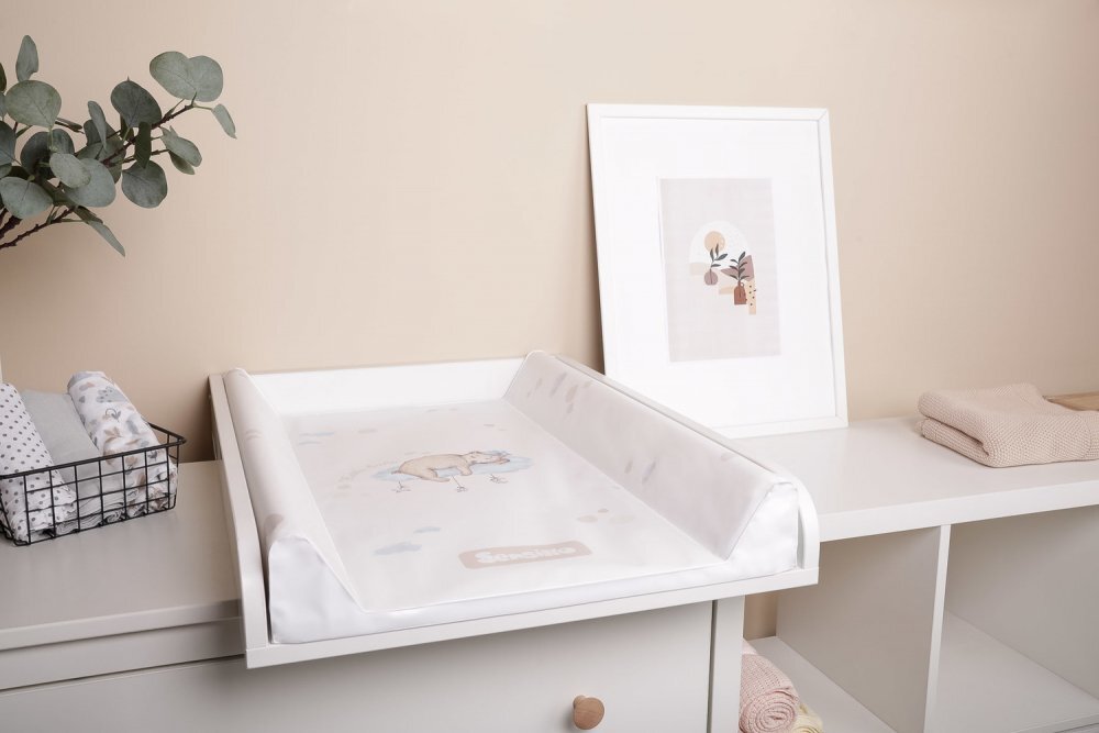 Sensillo Saltea de infasat Pastel Bear 70x49 cm cu intarituramargine de protectie antirasturnare si suprafata impermeabila