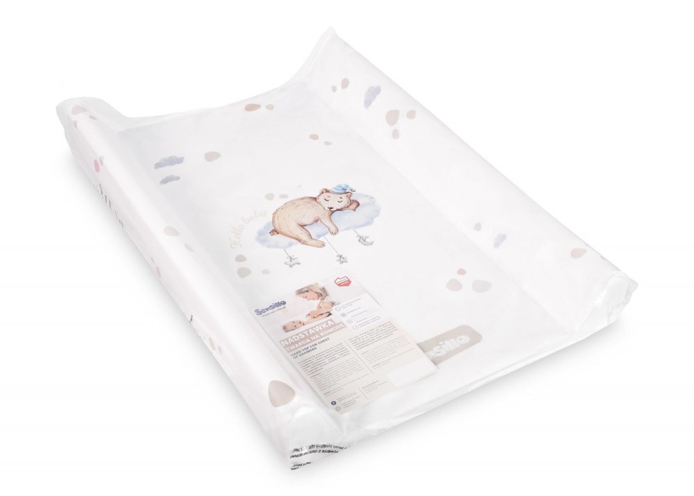 Sensillo Saltea de infasat Pastel Bear 70x49 cm cu intarituramargine de protectie antirasturnare si suprafata impermeabila