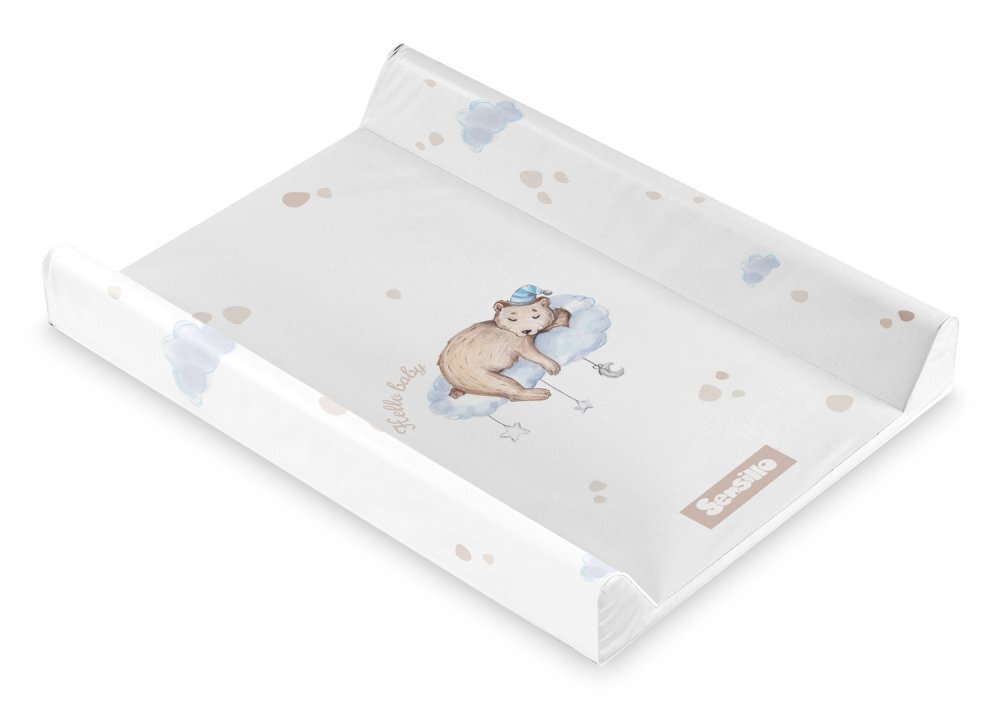 Sensillo Saltea de infasat Pastel Bear 70x49 cm cu intarituramargine de protectie antirasturnare si suprafata impermeabila