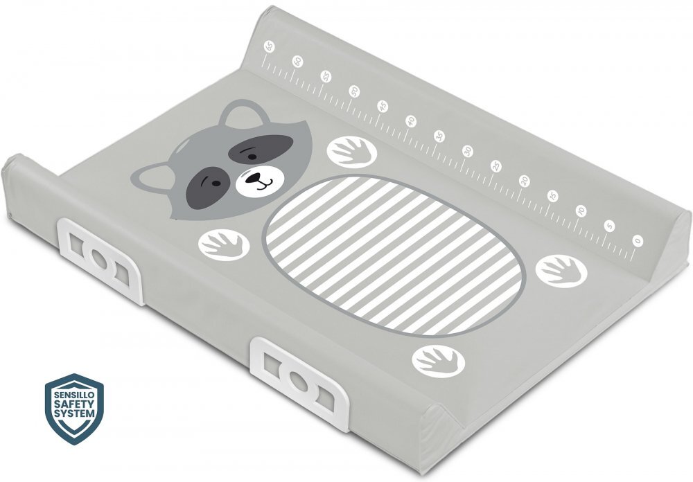 Sensillo Saltea de infasat Racoon 70x50 cm cu intarituraaccesorii montaj pe patutmargine de protectie antirasturnaretaliometru incorporat si suprafata impermeabila