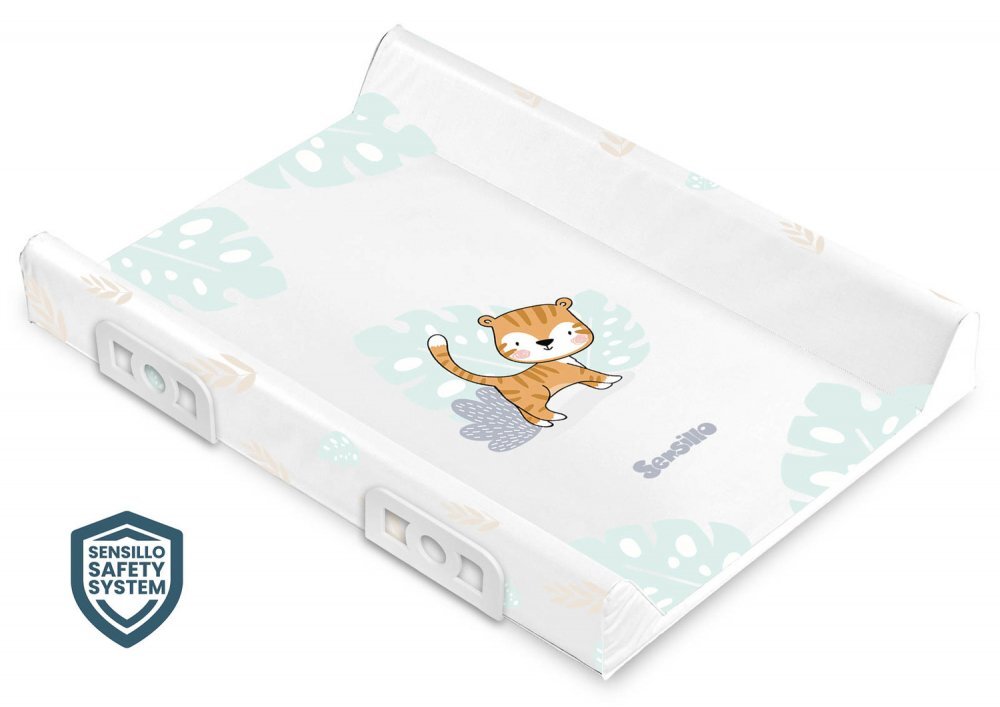 Sensillo Saltea de infasat Safari Tiger 70x50 cm cu intarituraaccesorii montaj pe patutmargine de protectie antirasturnare si suprafata impermeabila