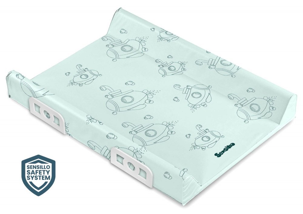 Sensillo Saltea de infasat Submarine Mint 70x50 cm cu intarituraaccesorii montaj pe patutmargine de protectie antirasturnare si suprafata impermeabila