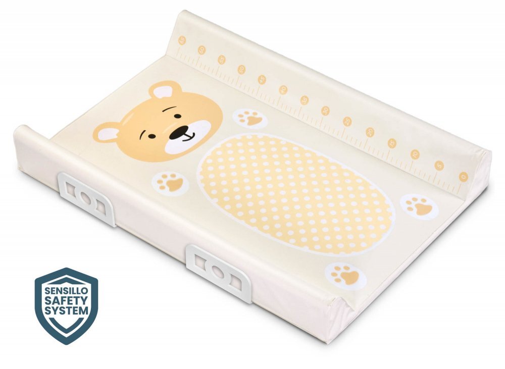 Sensillo Saltea de infasat Teddy Beige 70x50 cm cu intarituraaccesorii montaj pe patutmargine de protectie antirasturnaretaliometru incorporat si suprafata impermeabila