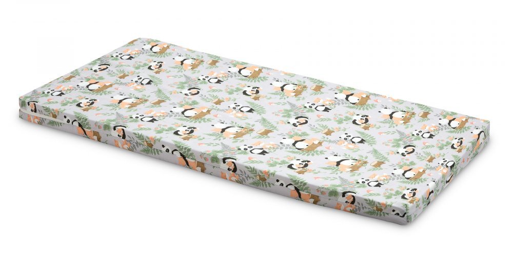 Sensillo Saltea din spuma 120x60x6 cm PandaVulpi pentru patut copii traditionalpliabil grad de duritate medie H1-H2 husa detasabila cu fermoar