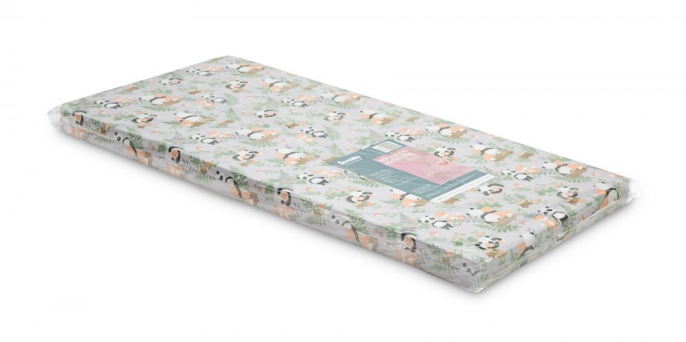 Sensillo Saltea din spuma 120x60x6 cm PandaVulpi pentru patut copii traditionalpliabil grad de duritate medie H1-H2 husa detasabila cu fermoar