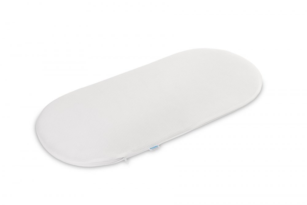 Sensillo Saltea pentru landou bebelusi Alba 75x35x3cm din fibre de cocos cu husa matlasata detasabila prevazuta cu fermoar