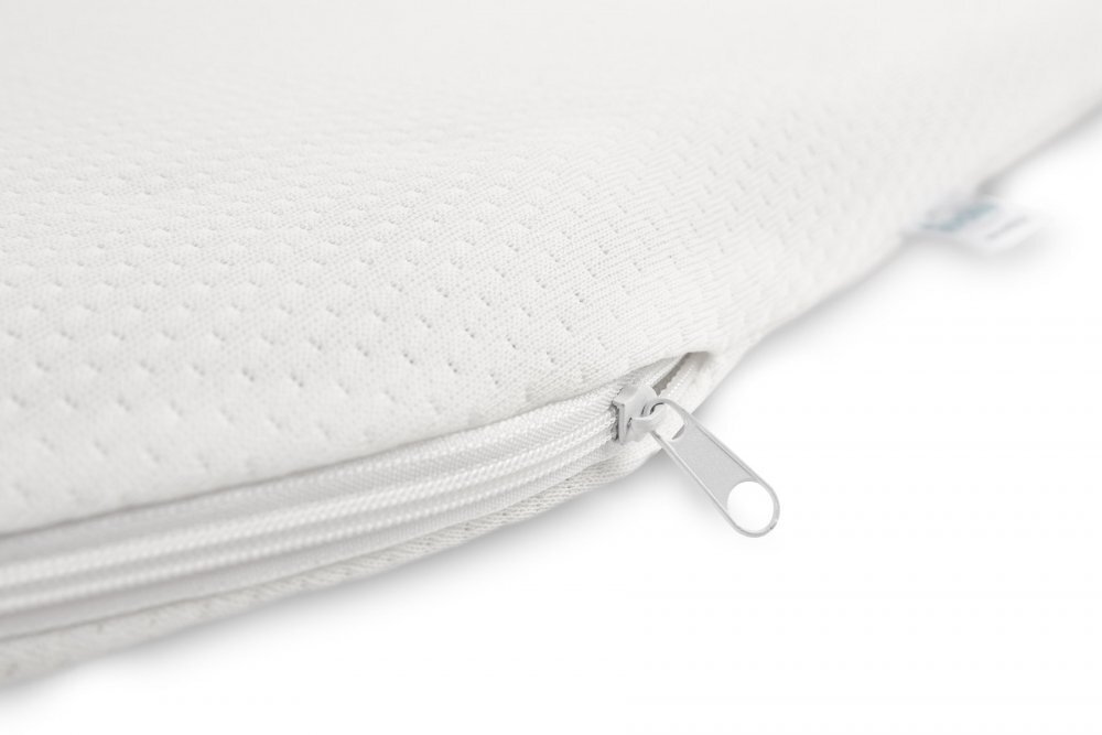 Sensillo Saltea pentru landou bebelusi Alba 75x35x3cm din fibre de cocos cu husa matlasata detasabila prevazuta cu fermoar