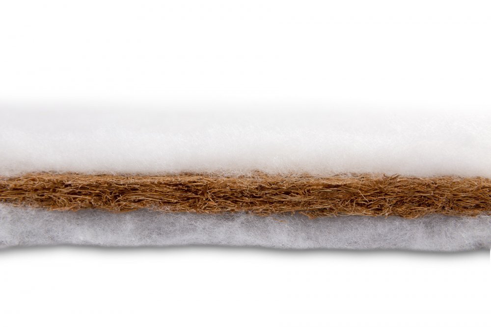 Sensillo Saltea pentru landou bebelusi Alba 75x35x3cm din fibre de cocos cu husa matlasata detasabila prevazuta cu fermoar