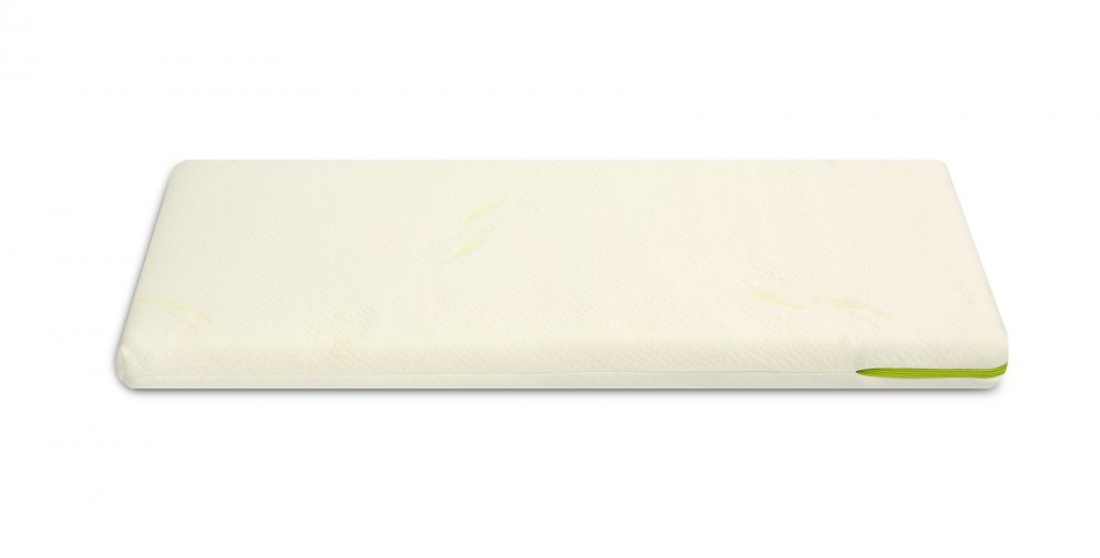 Sensillo Saltea pentru patut copii 90x40x7cm spuma-cocos cu husa din tesatura cu Aloe Verahusa detasabila cu fermoar