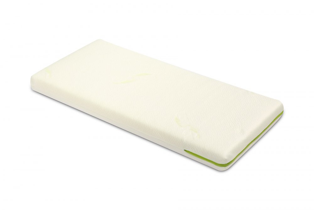 Sensillo Saltea pentru patut copii 90x40x7cm spuma-cocos cu husa din tesatura cu Aloe Verahusa detasabila cu fermoar