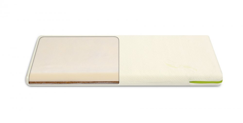 Sensillo Saltea pentru patut copii 90x40x7cm spuma-cocos cu husa din tesatura cu Aloe Verahusa detasabila cu fermoar