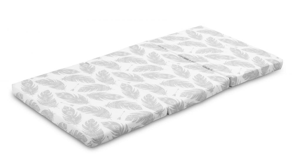 Sensillo Saltea pliabila pentru patut copii Feathers 120x60x5 cmhusa detasabila din bumbaccompatibila cu patuturi clasice si pliabile
