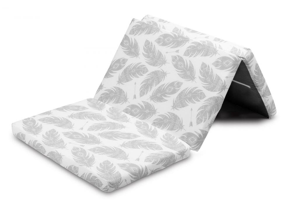 Sensillo Saltea pliabila pentru patut copii Feathers 120x60x5 cmhusa detasabila din bumbaccompatibila cu patuturi clasice si pliabile