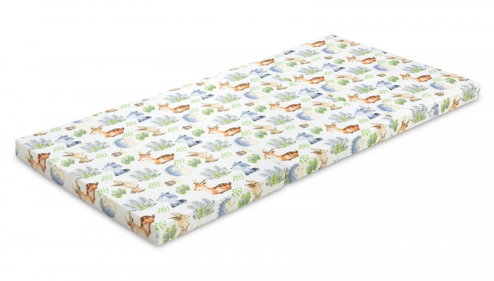 Sensillo Saltea pliabila pentru patut copii Forest 120x60x5 cmhusa detasabila din bumbaccompatibila cu patuturi clasice si pliabile