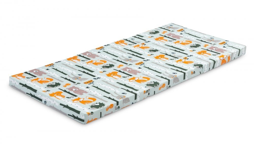 Sensillo Saltea pliabila pentru patut copii Fox and Hare 120x60x5 cmhusa detasabila din bumbaccompatibila cu patuturi clasice si pliabile