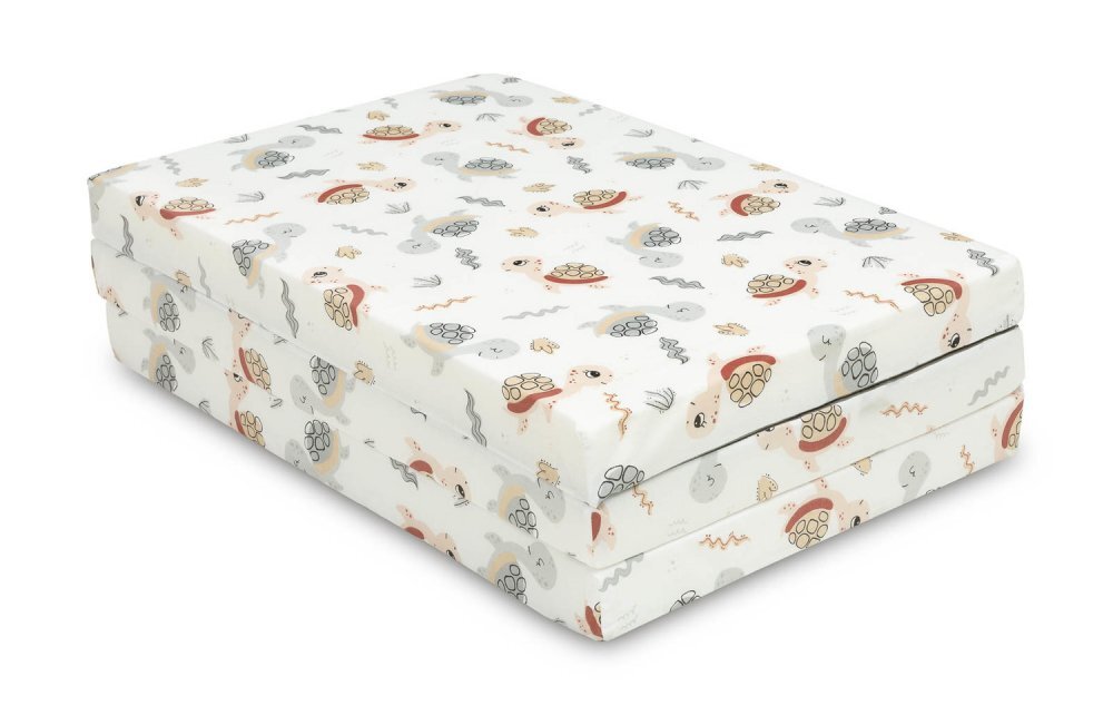 Sensillo Saltea pliabila pentru patut copii Turtle 120x60x5 cmhusa detasabila din bumbaccompatibila cu patuturi clasice si pliabile