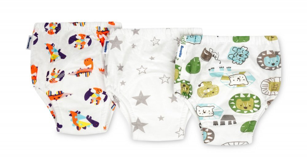 Sensillo Set 3 Chilotei de tranzitie de la scutec la olita Dino and Lion din bumbac moalestrat absorbantcircumferinta talie copil maxim 48 cm