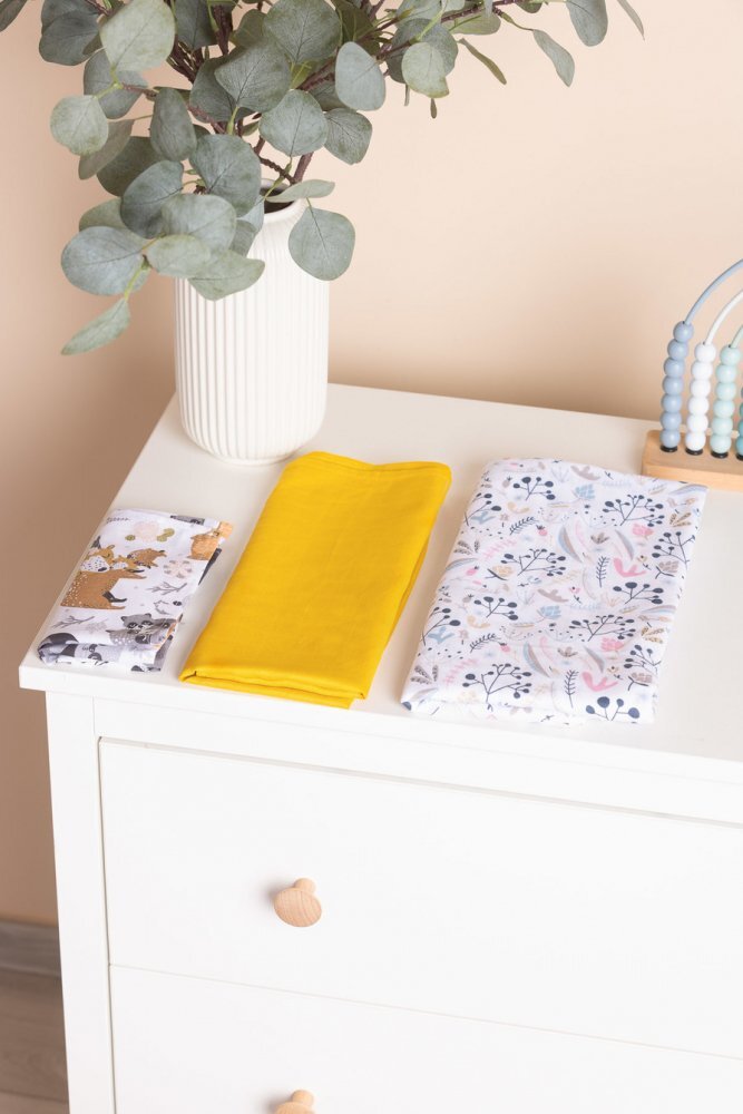 Sensillo Set 3 piese pentru bebelusi din muselina Trio Forest EG-0104 cu paturicascutec si prosopel 120x120 cm60x80 cm38x38 cmmaterial bumbac moale si absorbant