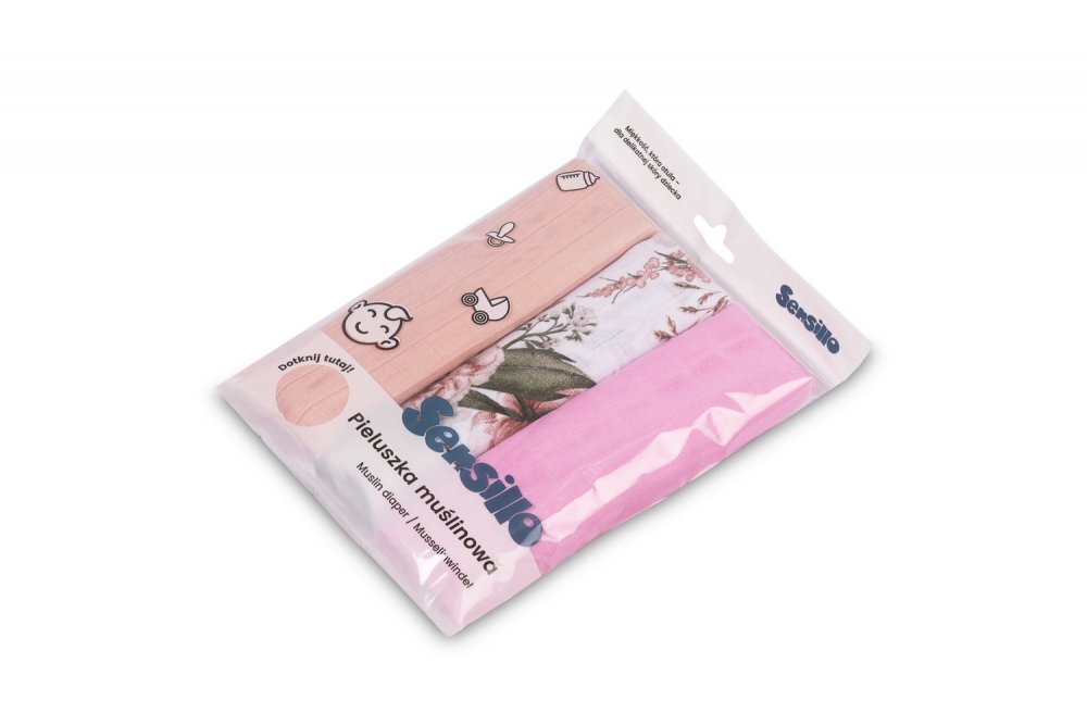Sensillo Set 3 scutece din muselina Pink 60x80 cm EG-0001material din bumbacmoaleabsorbant