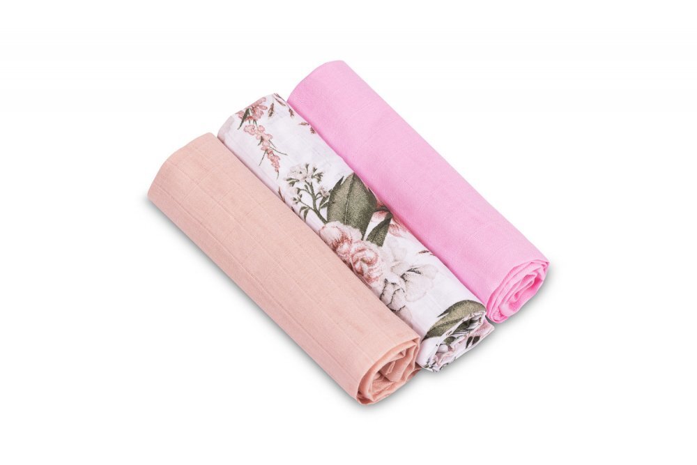 Sensillo Set 3 scutece din muselina Pink 60x80 cm EG-0001material din bumbacmoaleabsorbant