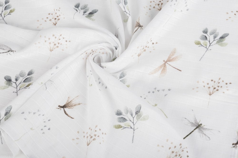Sensillo Set 5 scutece multifunctionale Floral Grey 70x80 cm din muselina 100 bumbacsuprafata texturata moale si absorbanta