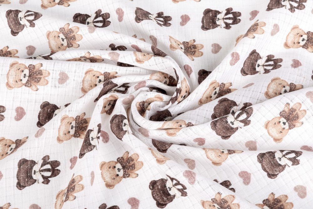 Sensillo Set 5 scutece multifunctionale Teddy Pink 70x80 cm din muselina 100 bumbacsuprafata texturatamoale si absorbanta