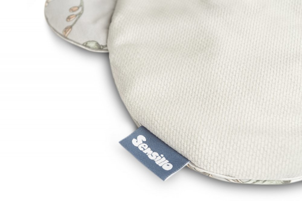 Sensillo Set pernuta si pilota pentru caruciorlandoupatut copii Lily Grey cu doua fete bumbaccatifea Umplutura silicon lyocell antialergic Perna cu urechiuse Recomandat de la nastere
