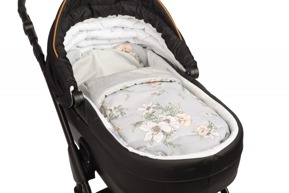 Sensillo Set pernuta si pilota pentru caruciorlandoupatut copii Lily Grey cu doua fete bumbaccatifea Umplutura silicon lyocell antialergic Perna cu urechiuse Recomandat de la nastere