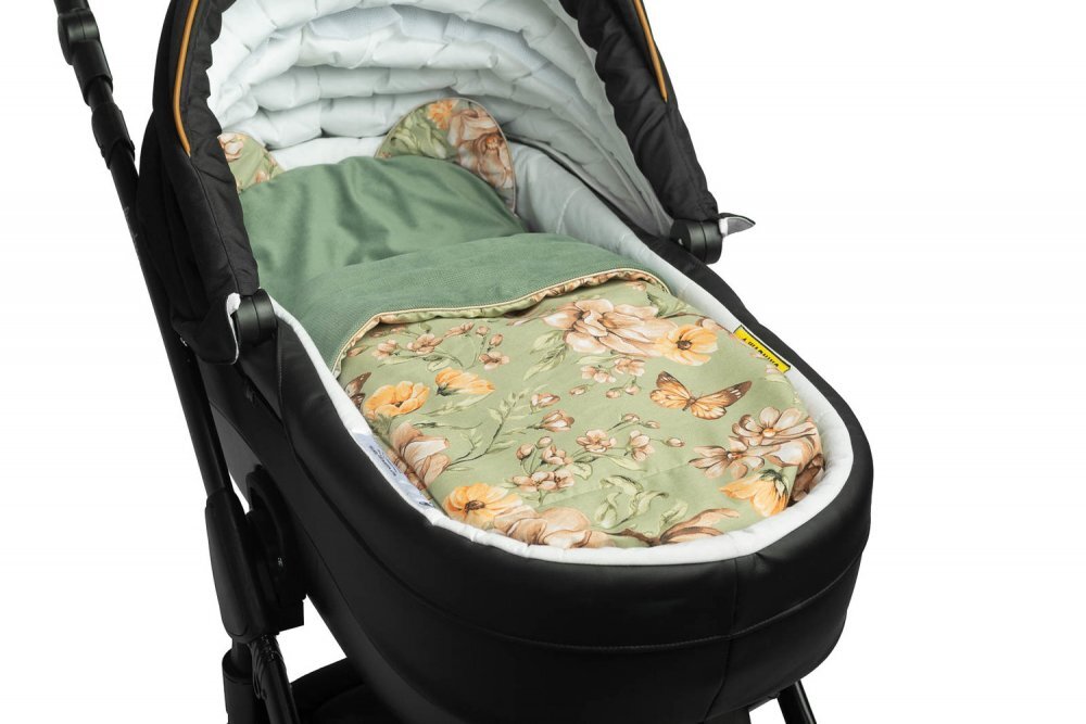 Sensillo Set pernuta si pilota pentru caruciorlandoupatut copii Velvet Green cu doua fete bumbaccatifea umplutura silicon lyocell antialergic perna cu urechiuse recomandat de la nastere
