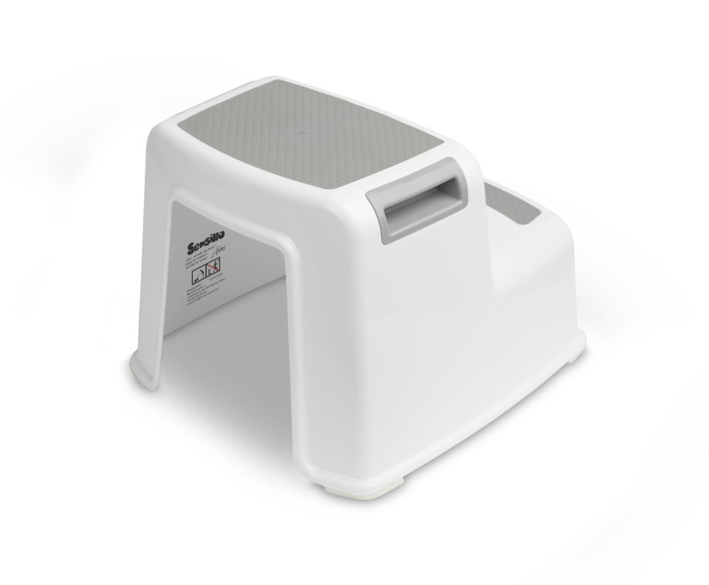 Sensillo Treapta dubla inaltator pentru copii Aimi Grey cu suprafata antiderapanta manere greutate admisa 75kg