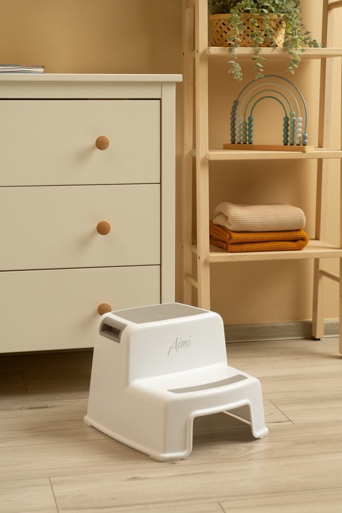 Sensillo Treapta dubla inaltator pentru copii Aimi Grey cu suprafata antiderapanta manere greutate admisa 75kg