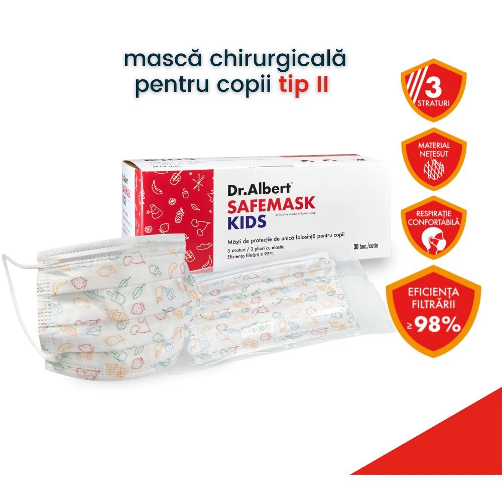 Serix Masti chirurgicale de unica folosinta pentru copii 30 buc Dr Albert