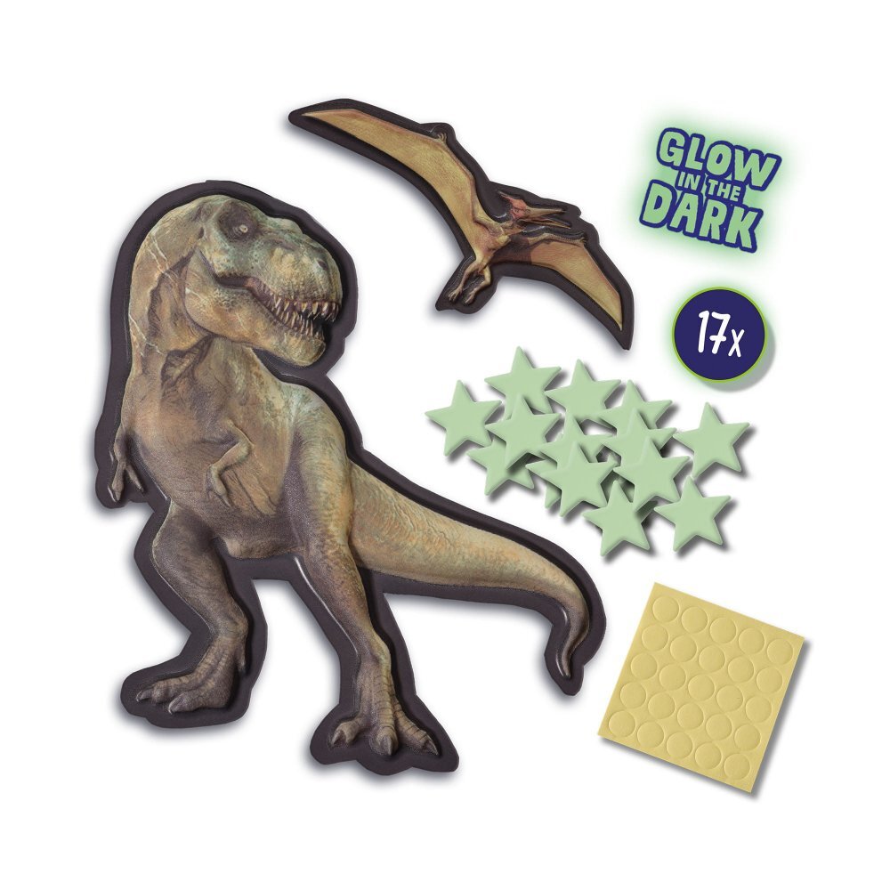 SES Creative Set stickere Lumea lui T-rex mega stralucitoare
