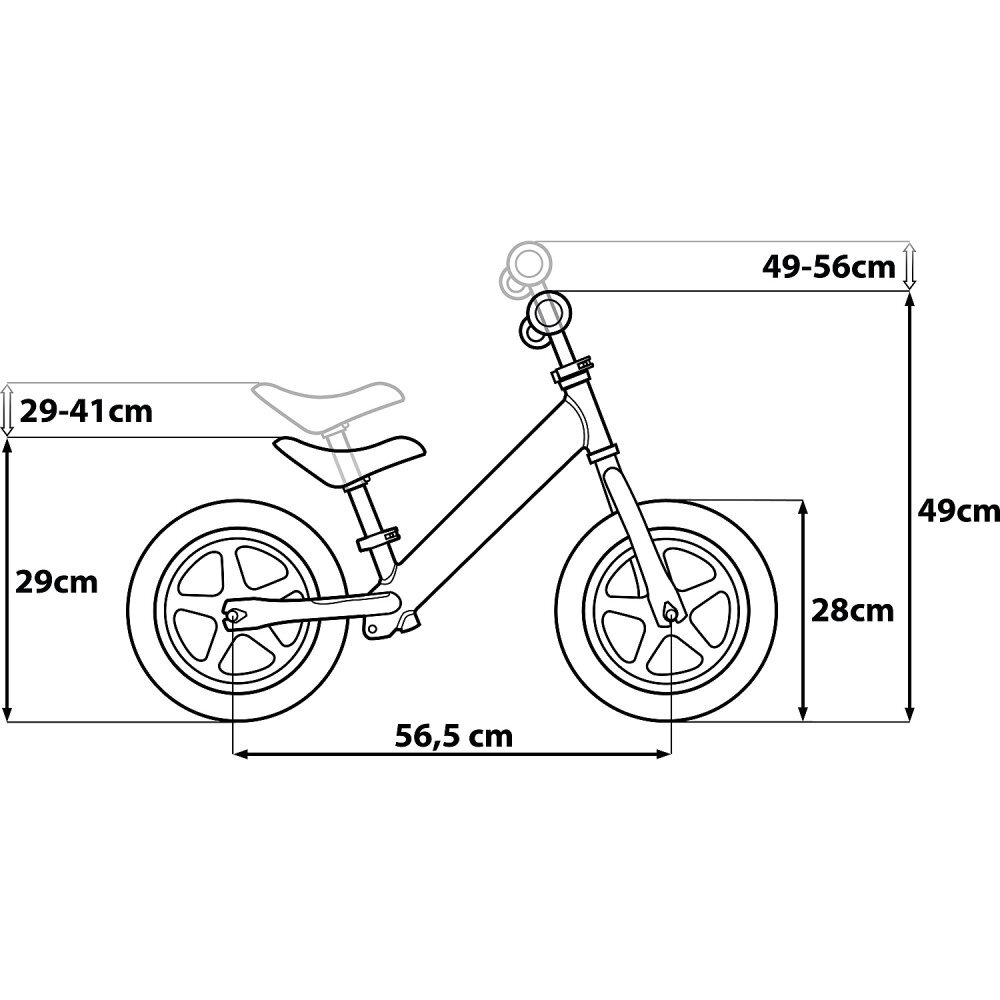 Seven Bicicleta copii fara pedale Star Wars Stormtrooper 12 inch roti din spuma EVA scaun ajustabil pe inaltime de la 39-41 cm ghidon reglabil pe inaltime de la 49-56 cm de la 2 ani pana la 28 kg
